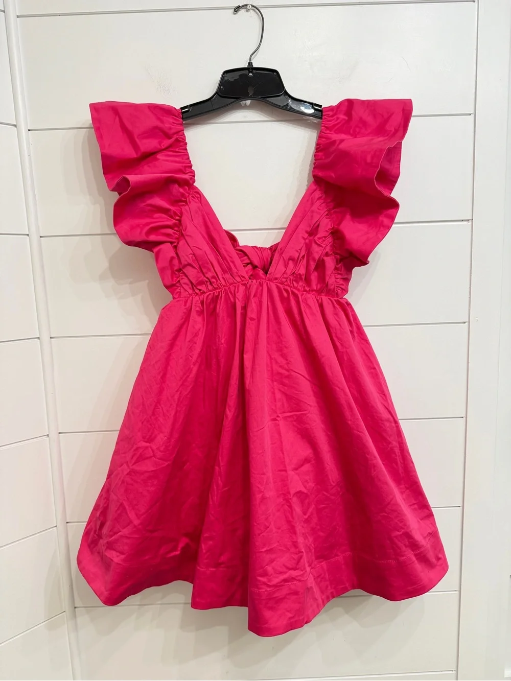 For Love & Lemons Clementine Pink Puff Sleeve Mini Dress Open Back 36970 - Picture 8 of 16